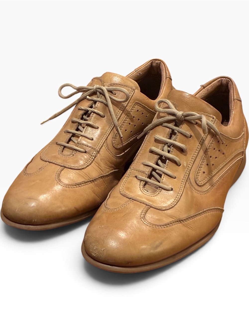 Decksohle Leder premium quality fine leather walking shoes/trainers. Italy.